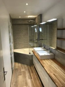 Salle de bains baignoire d'angle Bondues (Lille)